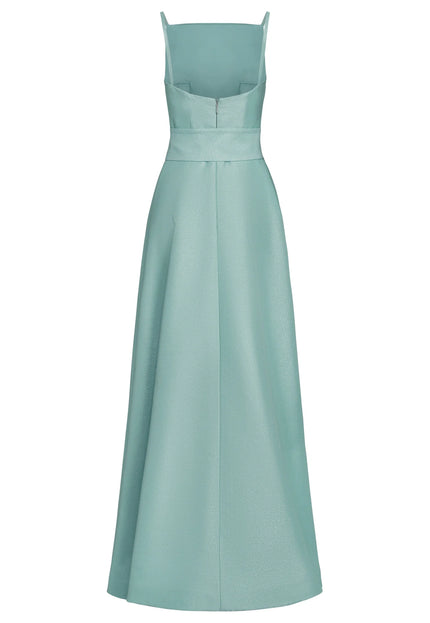 Anne Barge Mott Metallic Faille Pique Evening Gown