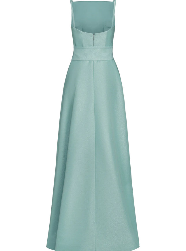 Anne Barge Mott Metallic Faille Pique Evening Gown