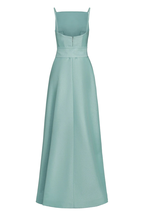 Anne Barge Mott Metallic Faille Pique Evening Gown