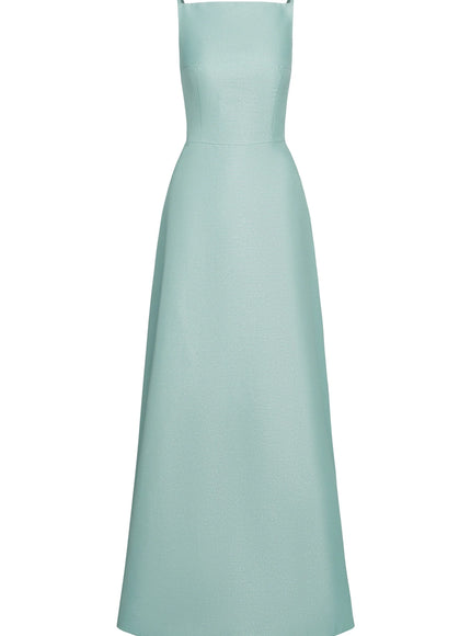 Anne Barge Mott Metallic Faille Pique Evening Gown