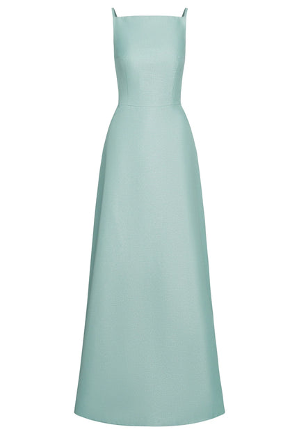 Anne Barge Mott Metallic Faille Pique Evening Gown