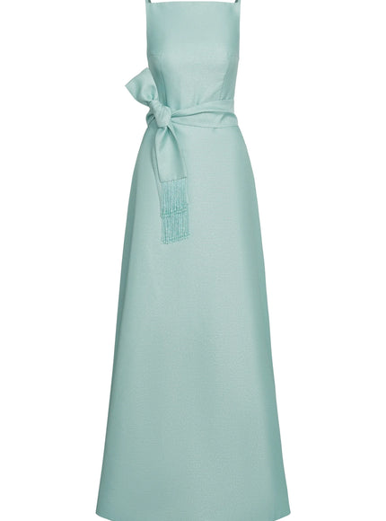 Anne Barge Mott Metallic Faille Pique Evening Gown