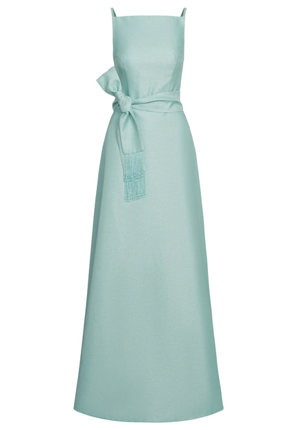 Anne Barge Mott Metallic Faille Pique Evening Gown