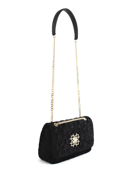 Gunas New York Broadway Black Vegan Shoulder Bag