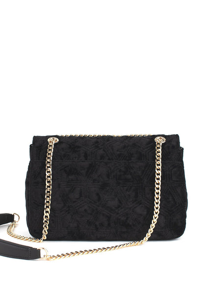 Gunas New York Broadway Black Vegan Shoulder Bag