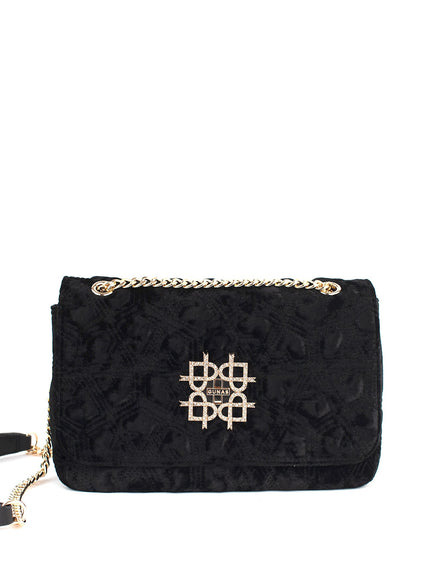 Gunas New York Broadway Black Vegan Shoulder Bag Black