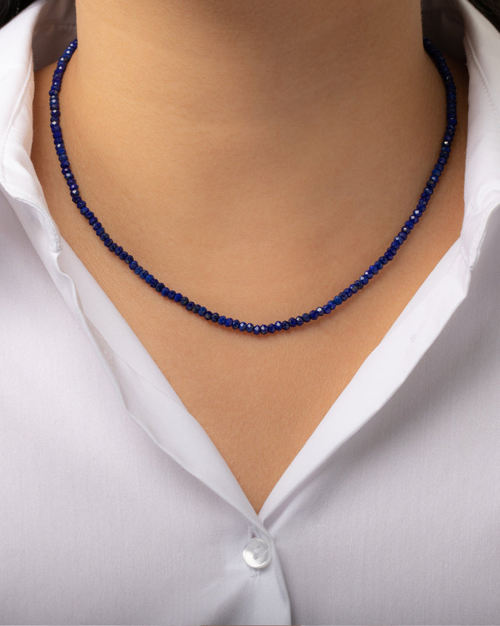 Zoe Lev Blue Lapis Bead Necklace