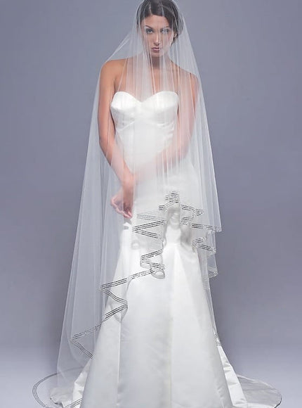 Broadway Two-Tier Chapel Length Triple Row Crystal Trim