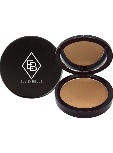 a compact foundation powder in a black container