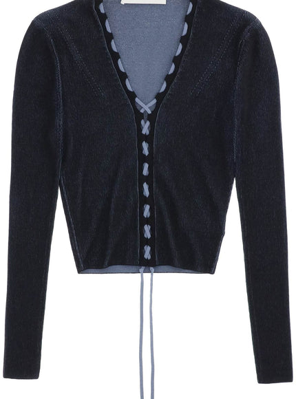 Dion Lee two-tone lace-up cardigan