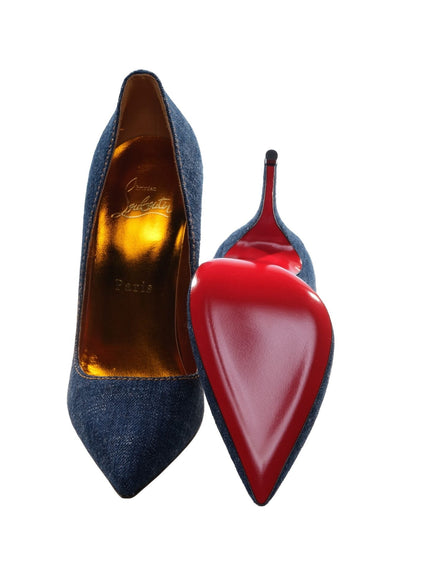 a pair of women's shoes with a red chili on the heel