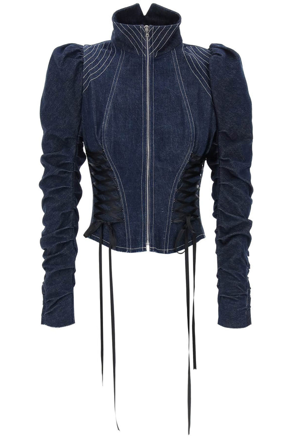 Dilara Findikoglu denim jacket with corset detailing