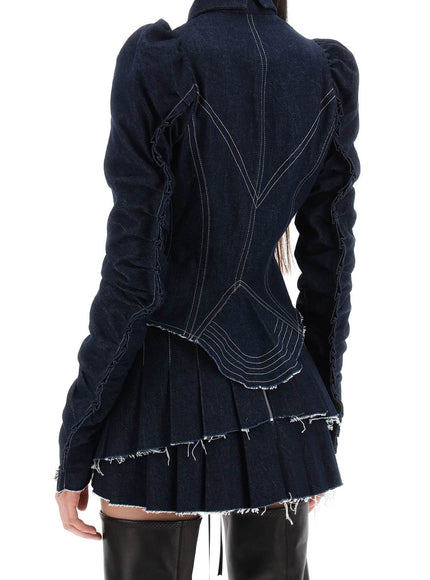 Dilara Findikoglu denim jacket with corset detailing