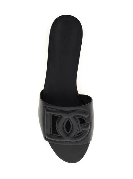 Dolce & Gabbana leather slides with cut-out logo