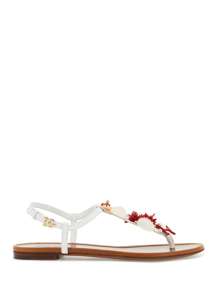 Dolce & Gabbana "nappa flip-flops with coral