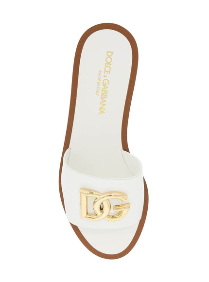 Dolce & Gabbana white dg logo slides with 8