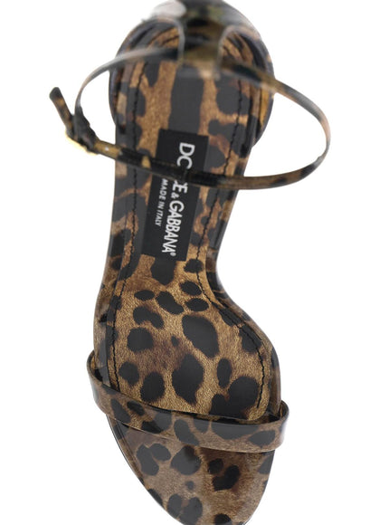 Dolce & Gabbana leopard print glossy leather sandals