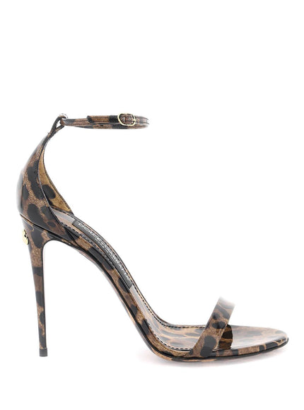 Dolce & Gabbana leopard print glossy leather sandals