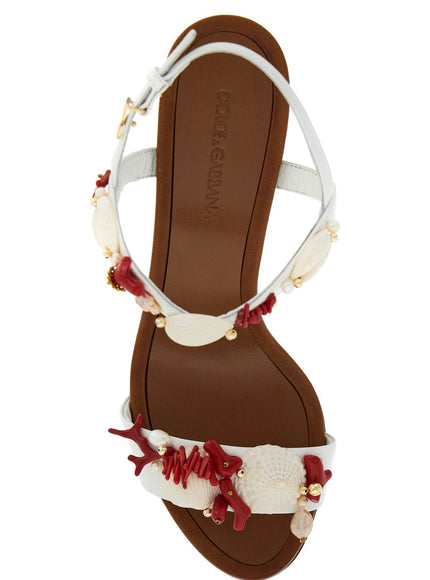 Dolce & Gabbana "nappa sandals with coral embellishments