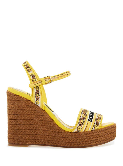 Dolce & Gabbana maiolica embroidered wedge sandals