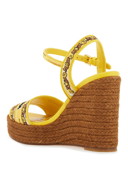 Dolce & Gabbana maiolica embroidered wedge sandals