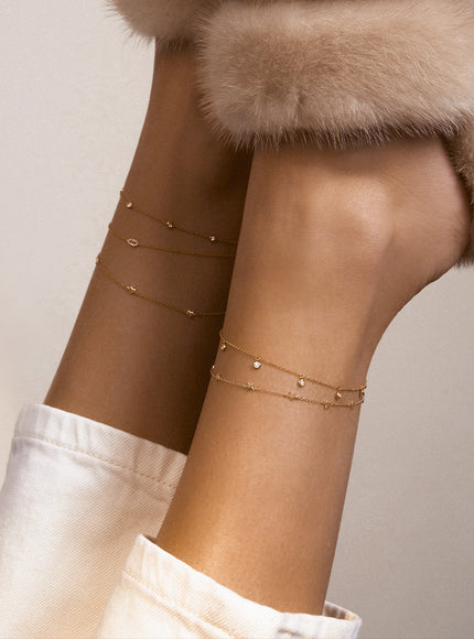 Zoe Lev Diamond Station Anklet