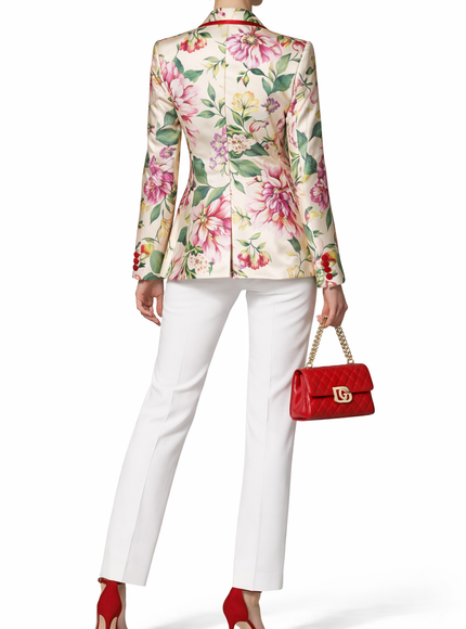 Dolce & Gabbana Floral Silk Double-Breasted Blazer