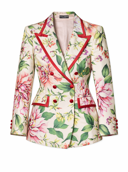 Dolce & Gabbana Floral Silk Double-Breasted Blazer