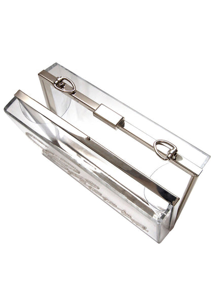 Ariel Taub Irresistible Crystal "Cheers" Lucite Clutch