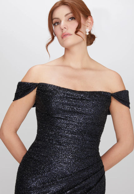 Anne Barge Cleo Draped Off the Shoulder Gown