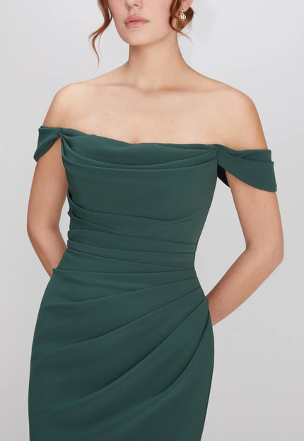 Anne Barge Cleo Draped Off the Shoulder Gown