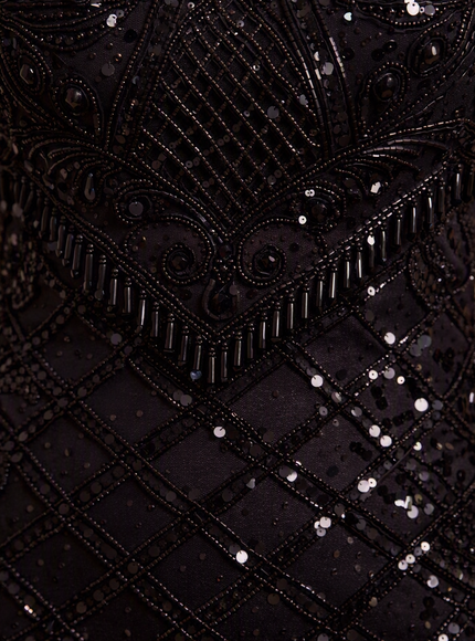 Beaded Short Dress with Fringe | 28842