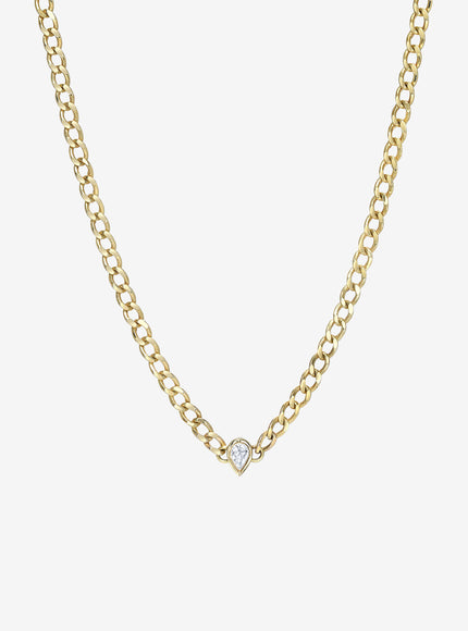 Zoe Lev Cuban Link Pear Diamond Choker