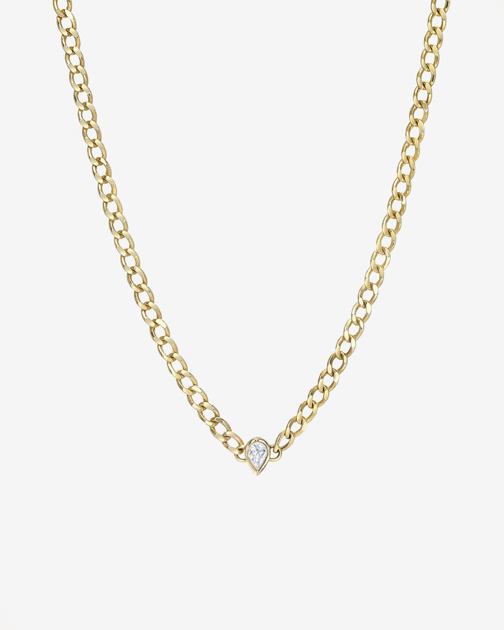 Zoe Lev Cuban Link Pear Diamond Choker