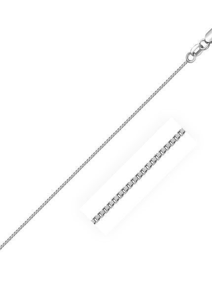 14k White Gold Classic Box Chain 0.7mm