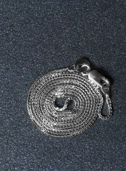 14k White Gold Classic Box Chain 0.7mm