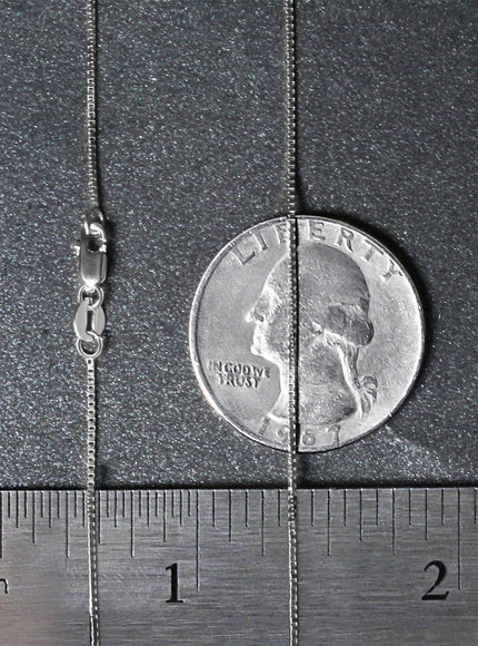 14k White Gold Classic Box Chain 0.7mm
