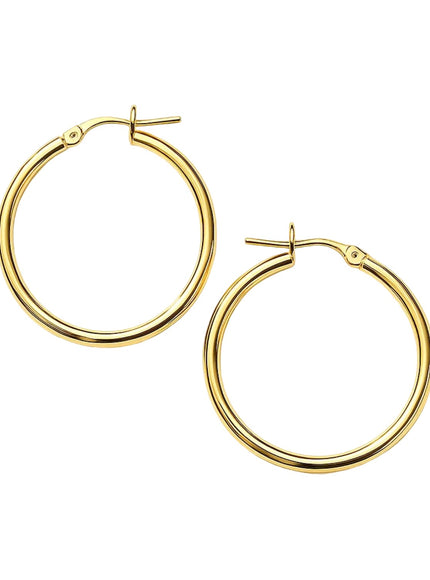 14k Yellow Gold Polished Hoop Earrings (25 mm)