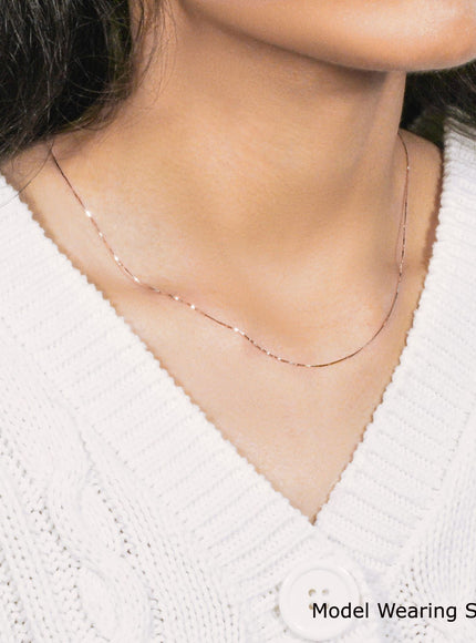 14k Rose Gold Classic Box Chain 0.45mm