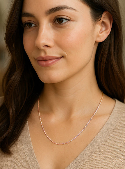 14k Rose Gold Classic Box Chain 0.45mm