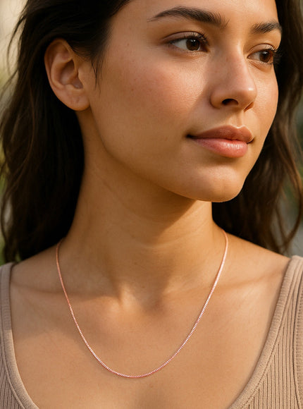 14k Rose Gold Classic Box Chain 0.45mm