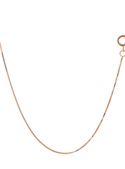 14k Rose Gold Classic Box Chain 0.45mm