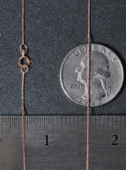 14k Rose Gold Classic Box Chain 0.45mm