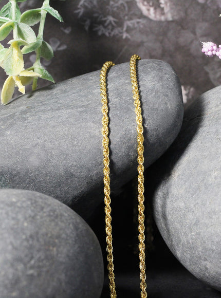 2.0mm 14k Yellow Gold Light Rope Chain