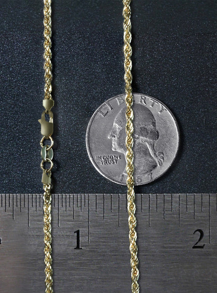 2.0mm 14k Yellow Gold Light Rope Chain