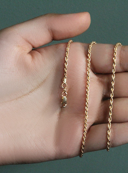2.0mm 14k Yellow Gold Light Rope Chain