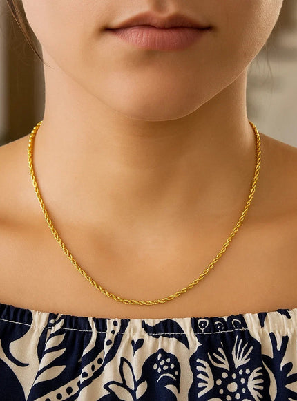 2.0mm 14k Yellow Gold Light Rope Chain