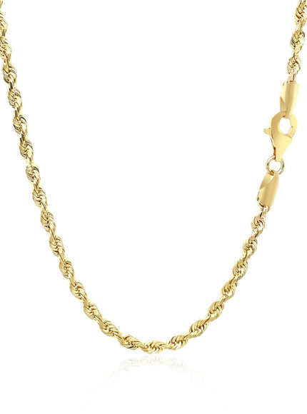2.75mm 10k Yellow Gold Solid Diamond Cut Rope Chain