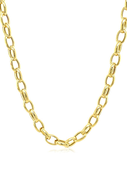 4.6mm 14k Yellow Gold Oval Rolo Chain
