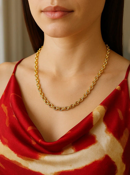 4.6mm 14k Yellow Gold Oval Rolo Chain